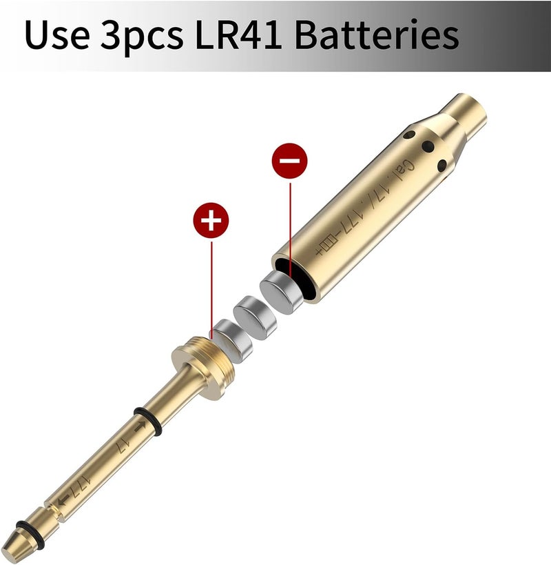 Tipfun .22LR/.177 Cal/ 9mm /.375 Cal / .41 Cal / 40sw/10mm Red Laser Boresighter Bore Sight End Barrel Easy to Fit Revolvers Pistols Rifle and Air Guns with Batteries - Image 5